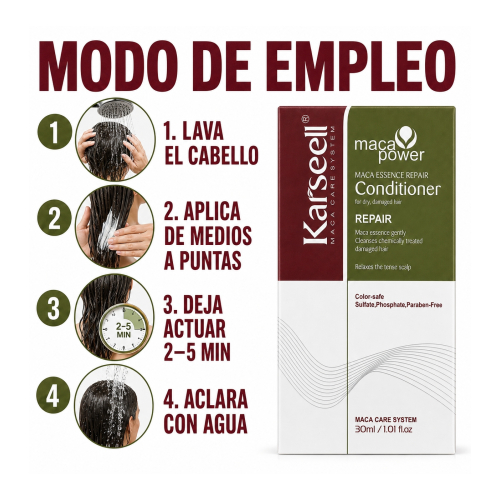 Karseell - *Maca Power* - Après-shampooing réparation intensiva - Taille mini