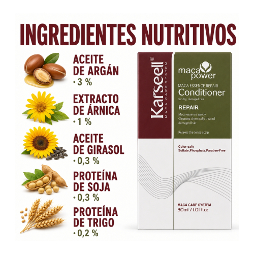 Karseell - *Maca Power* - Après-shampooing réparation intensiva - Taille mini