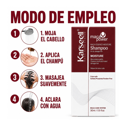Karseell - *Maca Power* - Shampoo pour cheveux abîmés - Format mini