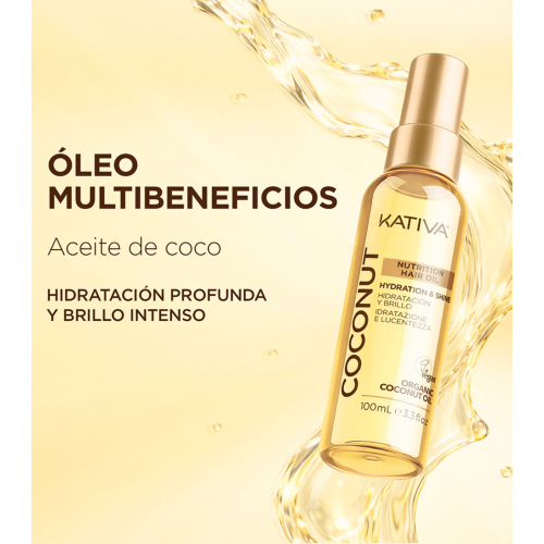Kativa - Huile capillaire hydratation et brillance Coconut