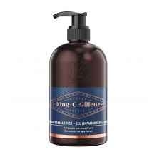 King C. Gillette - Gel nettoyant pour la barbe et le visage à l'huile d'argan, à l'huile de noix de coco et au menthol