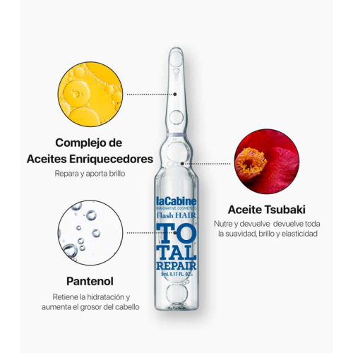 La Cabine - *Flash Hair* - Ampoules capillaires réparatrices Total Repair - Cheveux abîmés