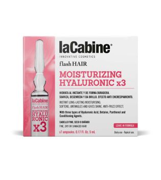 La Cabine - *Flash Hair* - Ampoules capillaires hydratantes Moisturizing Hyaluronic x3 - Cheveux fins, secs ou abîmés