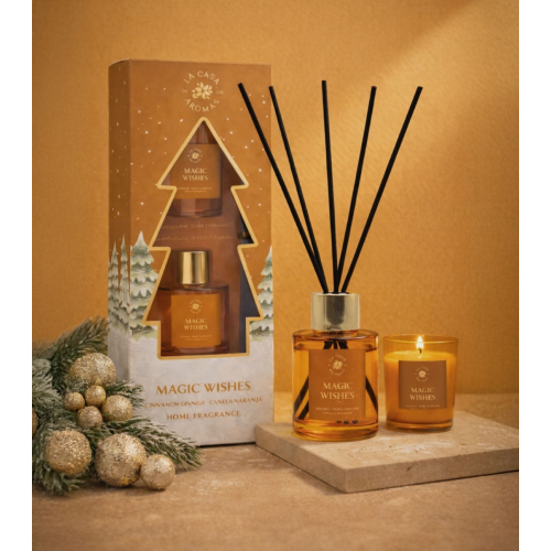 La Casa de los Aromas - *Noël* - Ensemble mikado + bougie - Magic Wishes