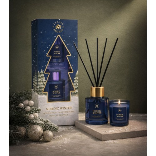 La Casa de los Aromas - *Noël* - Ensemble mikado + bougie - Nordic Winter