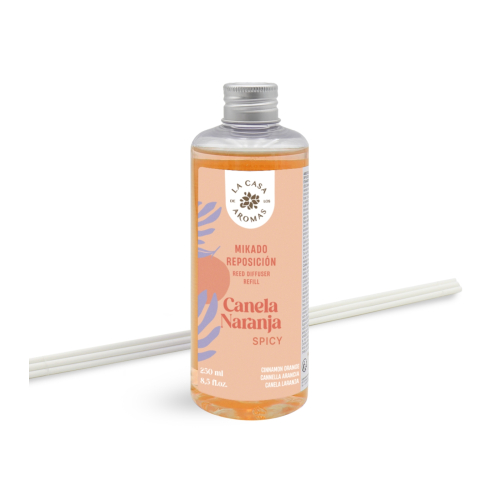 La Casa de los Aromas - Recharge de désodorisant Mikado 250 ml - Cannelle Orange Épicée
