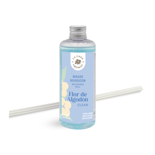 La Casa de los Aromas - Recharge de désodorisant Mikado 250 ml - Fleur de Coton
