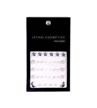 Lethal Cosmetics - Bijoux adhésifs pour le visage Face Gems - Pearls