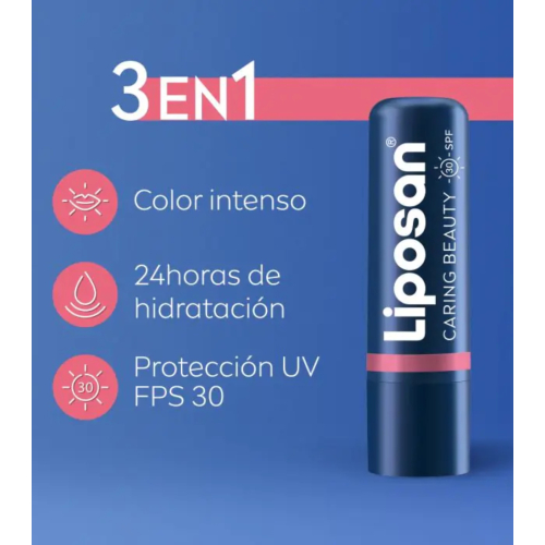 Liposan - Baume Teinté pour les Lèvres et les Joues Caring Beauty - Nude Pink