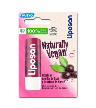 Liposan - Baume à lèvres Naturally Vegan - Huile de graines d'açaï et beurre de karité