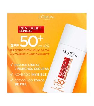 Loreal Paris - Fluide hydratant à la vitamine C anti-UV SPF 50+ Revitalift Clinical