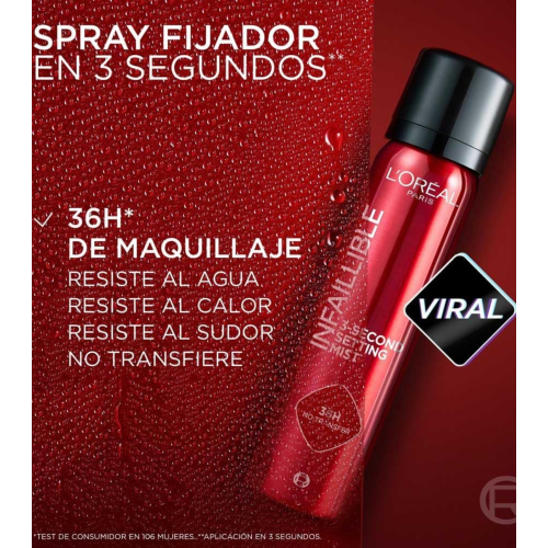 Loreal Paris - Spray fixateur de maquillage Infalible - 75 ml