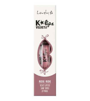 Lovely - Ensemble pour les lèvres K\'Lips Velvet - 01: Rose Ride