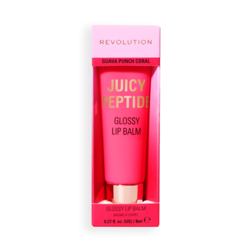 Makeup Revolution - Baume brillant à lèvres Juicy Peptide - Guava Rum Punch Coral