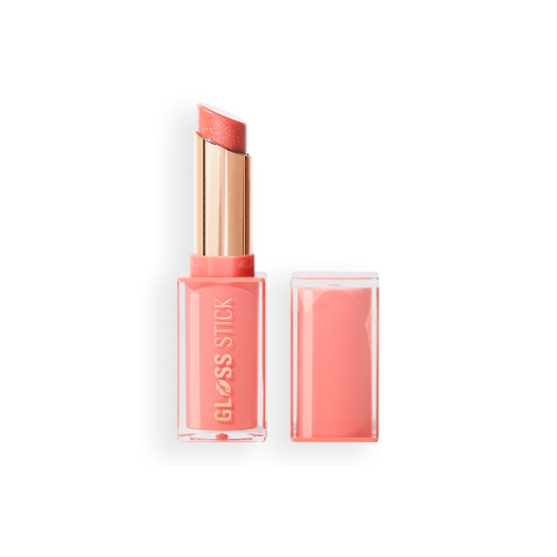 Makeup Revolution - Rouge à lèvres Pout Lip Gloss Stick - Shimmer Peach Sorbet Nude
