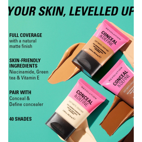 Makeup Revolution - Fond de teint Conceal & Define Soft Matte - F8.5NW