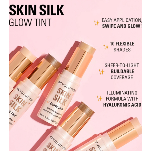 Makeup Revolution - Base de maquillage en stick Skin Silk Glow Tint Sheer Foundation - Medium Neutral