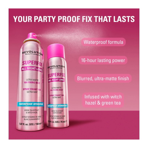 Makeup Revolution - Spray fixateur de maquillage Superfix All Night Long Waterproof
