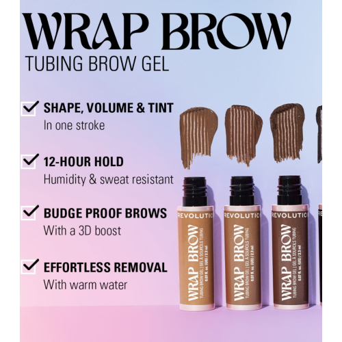 Makeup Revolution - Gel à sourcils Wrap Brow - Warm Medium Brown