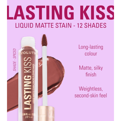 Makeup Revolution - Rouge à lèvres liquide mat Lasting Kiss - Suede Nude