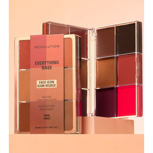 Makeup Revolution - Palette Visage Everything Base Face Icon Complexion - Dark