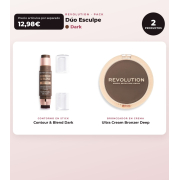 Makeup Revolution - Set de Contour en stick Reloaded Contour & Blend - Dark + Bronceador en crema Ultra Cream Bronzer - Deep