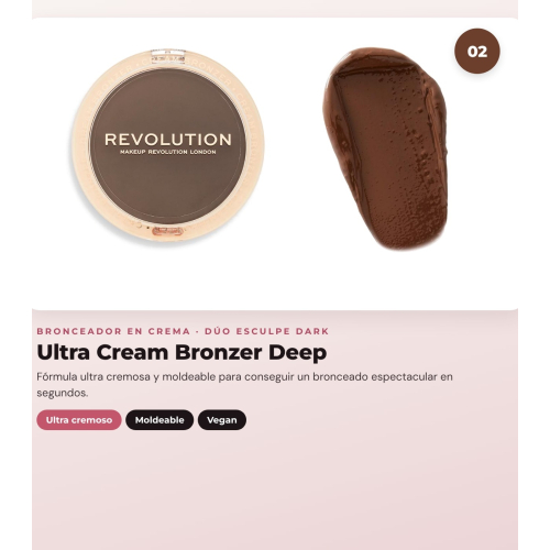 Makeup Revolution - Set de Contour en stick Reloaded Contour & Blend - Dark + Bronceador en crema Ultra Cream Bronzer - Deep