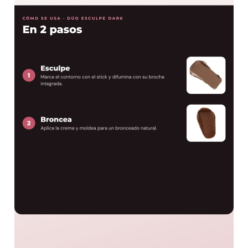 Makeup Revolution - Set de Contour en stick Reloaded Contour & Blend - Dark + Bronceador en crema Ultra Cream Bronzer - Deep