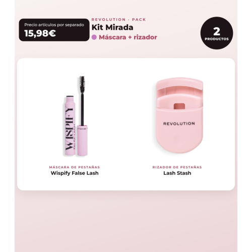 Makeup Revolution - Ensemble de Mascara Wispify False Lash + Recourbe-cils Lash Stash