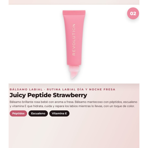 Makeup Revolution - Set de Masque à lèvres Juicy Peptide Pudding - Strawberry Soufflé + Baume à lèvres Juicy Peptide - Strawberry + Huile à lèvres Aqua Drip Cooling