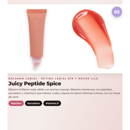 Makeup Revolution - Set de Mascarilla labial Juicy Peptide Pudding - Sugar Swirl Lilac + Bálsamo labial Juicy Peptide - Spice + Aceite pour lèvres Glaze Oil - Lust Clear