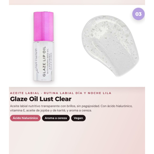 Makeup Revolution - Set de Mascarilla labial Juicy Peptide Pudding - Sugar Swirl Lilac + Bálsamo labial Juicy Peptide - Spice + Aceite pour lèvres Glaze Oil - Lust Clear