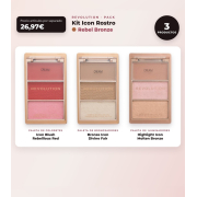 Makeup Revolution - Set de Palette de fards à joues Icon Blush - Rebellious Red + Palette de bronzers Bronze Icon - Divine Fair + Palette d'highlighters Highlight Icon - Molten Bronze