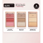 Makeup Revolution - Ensemble de Palette de blushs Icon Blush - Rebellious Red + Palette de bronzers Bronze Icon - Divine Fair + Palette d'highlighters Highlight Icon - Rosy Gold Glow