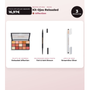Makeup Revolution - Set de palette de fards à paupières Reloaded - Affection + Eyeliner Felt & Kohl Precision Dual Liner - Brown + Eyeliner Streamline Waterline Eyeliner Pencil - Silver