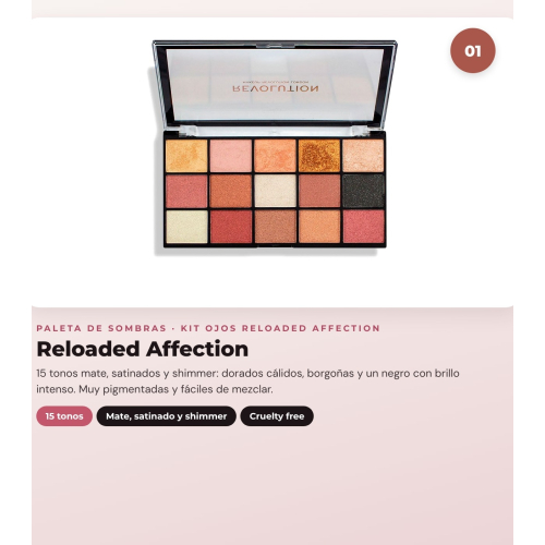 Makeup Revolution - Set de palette de fards à paupières Reloaded - Affection + Eyeliner Felt & Kohl Precision Dual Liner - Brown + Eyeliner Streamline Waterline Eyeliner Pencil - Silver