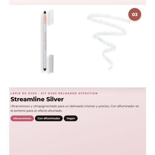 Makeup Revolution - Set de palette de fards à paupières Reloaded - Affection + Eyeliner Felt & Kohl Precision Dual Liner - Brown + Eyeliner Streamline Waterline Eyeliner Pencil - Silver