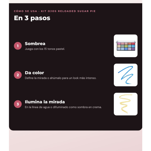 Makeup Revolution - Set de Paleta de sombras Reloaded -  Sugar Pie + Delineador de yeux Kohl - Blue + Delineador de yeux Streamline Waterline Eyeliner Pencil - Gold