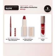 Makeup Revolution - Set de Profilage des lèvres IRL Filter Finish Lip Definer - Burnt Cinnamon + Rouge à lèvres satiné Lip Allure Soft Satin + Rouge à lèvres liquide mat Air Blur - Fiery