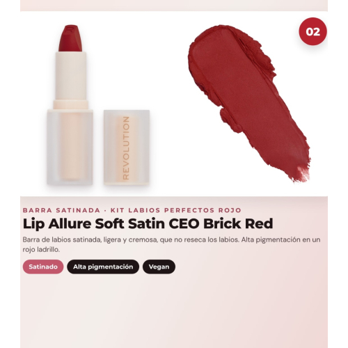 Makeup Revolution - Set de Profilage des lèvres IRL Filter Finish Lip Definer - Burnt Cinnamon + Rouge à lèvres satiné Lip Allure Soft Satin + Rouge à lèvres liquide mat Air Blur - Fiery
