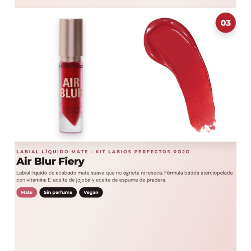 Makeup Revolution - Set de Profilage des lèvres IRL Filter Finish Lip Definer - Burnt Cinnamon + Rouge à lèvres satiné Lip Allure Soft Satin + Rouge à lèvres liquide mat Air Blur - Fiery