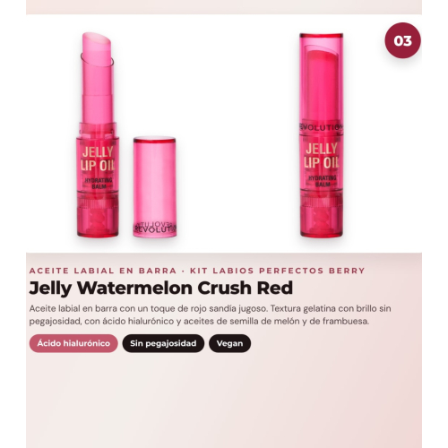 Makeup Revolution - Set de Profilage des lèvres Pout Liner - Deepest Mauve + Rouge à lèvres satiné Lip Allure - Material Girl Wine + Huile à lèvres en stick Jelly - Watermelon Crush Red