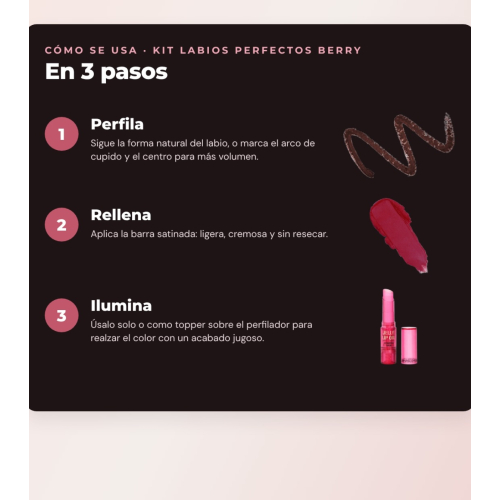 Makeup Revolution - Set de Profilage des lèvres Pout Liner - Deepest Mauve + Rouge à lèvres satiné Lip Allure - Material Girl Wine + Huile à lèvres en stick Jelly - Watermelon Crush Red