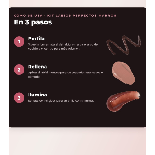 Makeup Revolution - Set de Profilage des lèvres Pout Liner - Espresso Cool Brown + Rouge à lèvres liquide IRL Whipped Lip Crème - Espresso Nude + Brillant à lèvres avec Shimmer Pout Bomb - Chocolate Sparkle