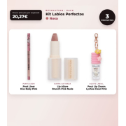 Makeup Revolution - Set de Profilage des lèvres Pout Liner - Kiss Baby Pink + Rouge à lèvres satiné Lip Allure - Brunch Pink Nude + Huile à lèvres Pout Lip Charm - Lychee Clear Pink