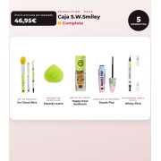Makeup Revolution - Ensemble *S.W.Smiley* - Pinceaux On Cloud Nine + Éponge de maquillage douce + Brillant à lèvres Happy Pout + Mascara Dazzle Pop + Eyeliner Winky Flick Double-Ended