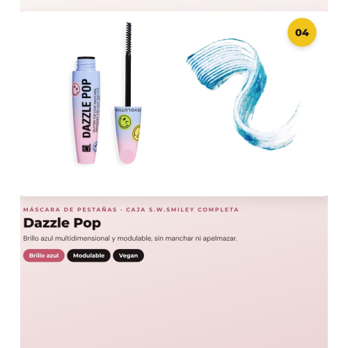 Makeup Revolution - Ensemble *S.W.Smiley* - Pinceaux On Cloud Nine + Éponge de maquillage douce + Brillant à lèvres Happy Pout + Mascara Dazzle Pop + Eyeliner Winky Flick Double-Ended