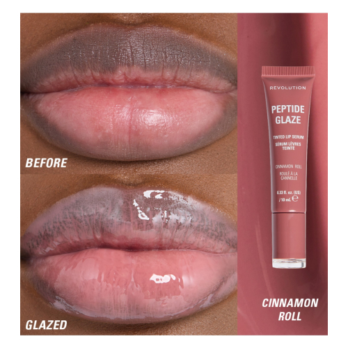 Makeup Revolution - Teinte à lèvres avec sérum Peptide Glaze - Cinnamon Roll