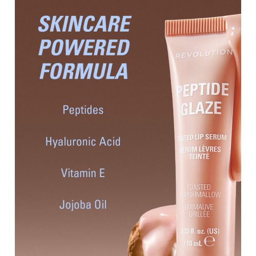 Makeup Revolution - Teinte à lèvres avec sérum Peptide Glaze - Hazelnut Spread