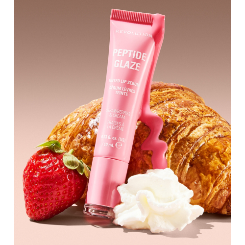 Makeup Revolution - Teinte à lèvres avec sérum Peptide Glaze - Strawberry & Cream